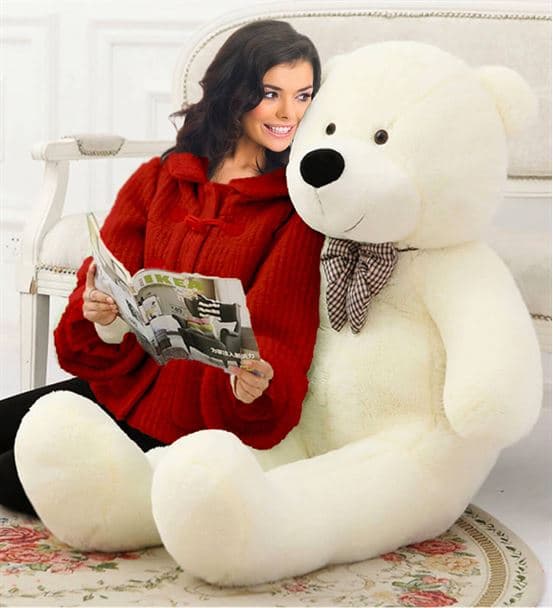 120 -100 Cm Papyonlu Büyük Beyaz Ayıcık