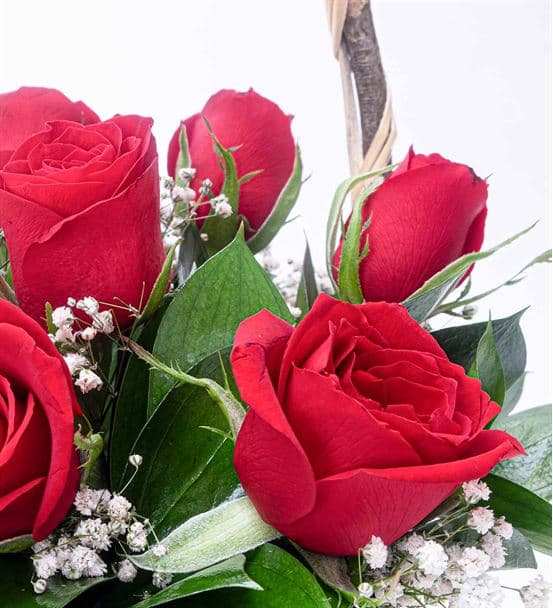 Aşkın Rengi 7 Kırmızı Gül Çiçek Sepeti - 3