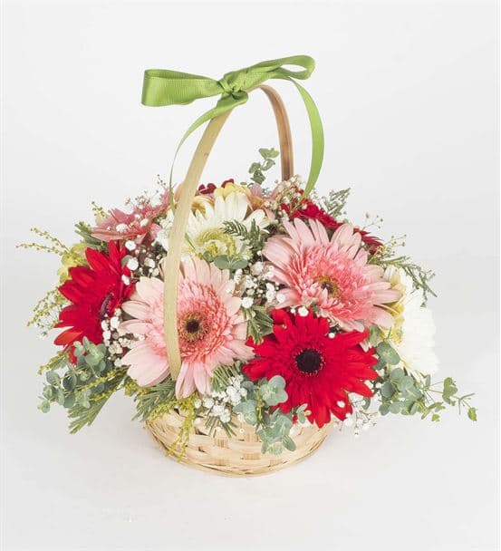 Baharın Renkleri Gerbera Çiçek Sepeti - hover