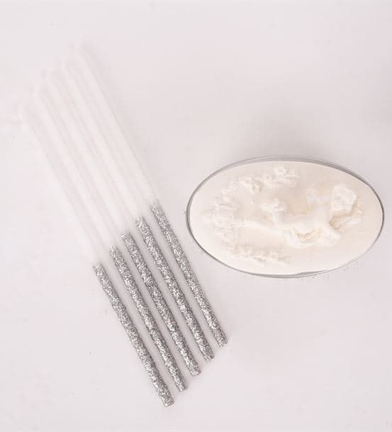 Bir Dilek Tut Silver Simli Dilek Mumu - hover