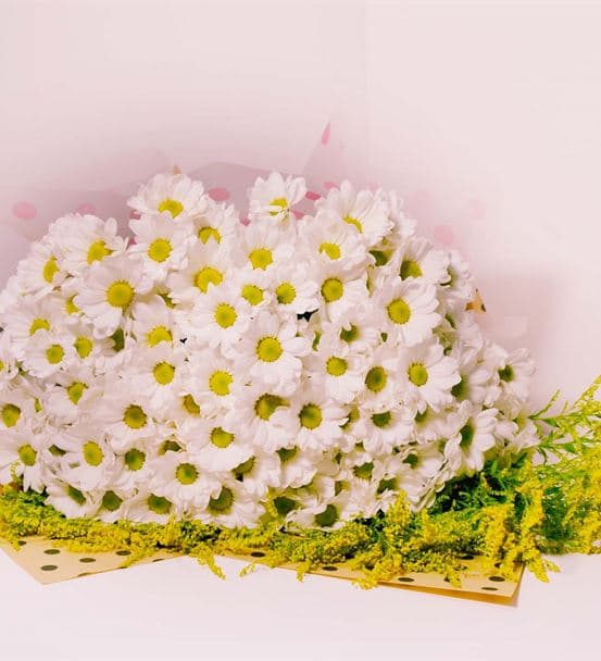 Butik Tasarım Beyaz Papatya Buketi - hover