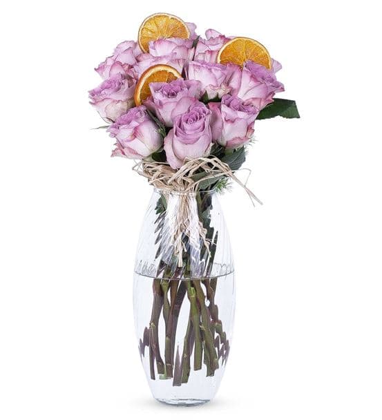 Carignan Serisi 15 Lilarenk Gül Tutkusu Aranjmanı