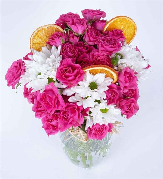 Carignan Serisi Çardak Gül Papatya Aşkı Aranjmanı - 4