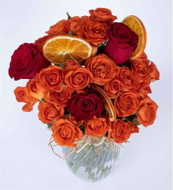 Carignan Serisi Lovely Turuncu Kırmızı Güller - 4
