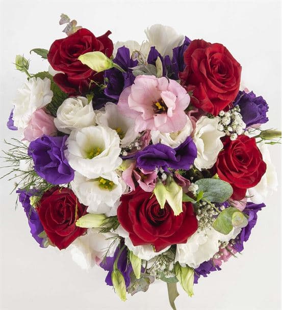 Gökkuşağı Neşeli Lisyantus Aranjmanı - hover