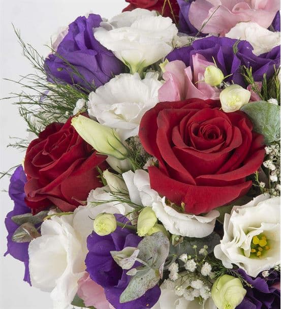 Gökkuşağı Neşeli Lisyantus Aranjmanı - 4