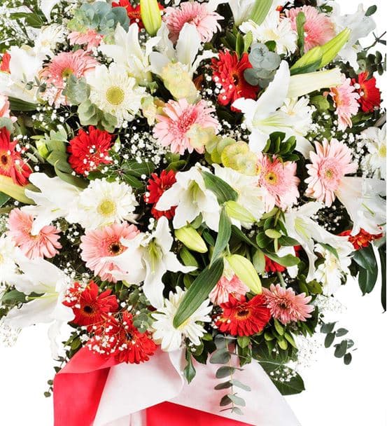 Görkemli Kutlama Beyaz Lilyum Ferforje Aranjmanı - hover