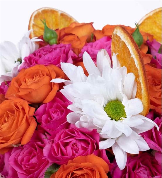 Greta Serisi Winged Tasarım Renkli Gül Buketi - hover