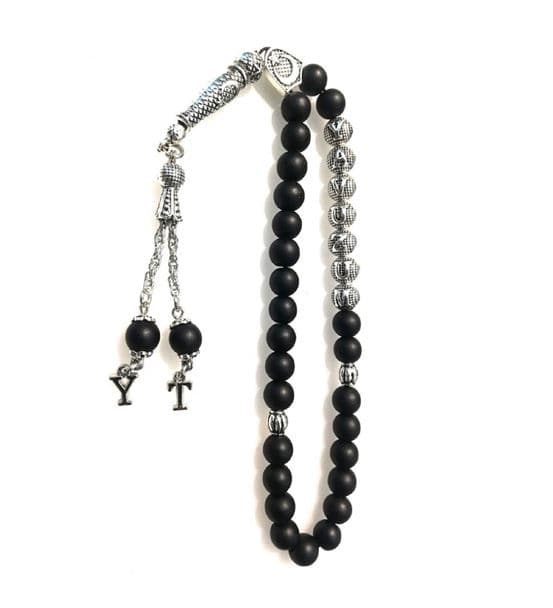 İsimli - Kişiye özel - Mat Oniks Doğaltaş Tesbih