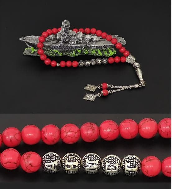 İsimli - Kişiye Özel - Mercan Doğaltaş Tesbih - hover