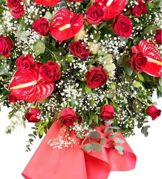 Kırmızı Antoryum Ferforje Çiçek Aranjmanı - hover