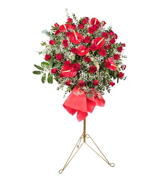 Kırmızı Antoryum Ferforje Çiçek Aranjmanı