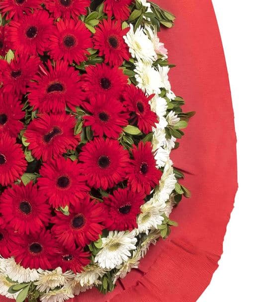 Mutluluklar Kırmızı Gerbera Kutlama Çelengi - 3