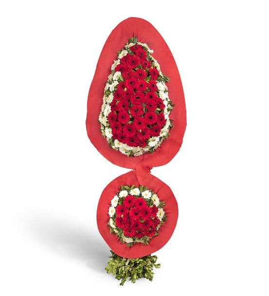 Mutluluklar Kırmızı Gerbera Kutlama Çelengi