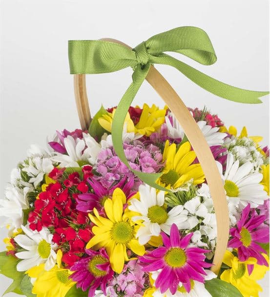 Renkli Papatyalar Çiçek Sepeti - 3