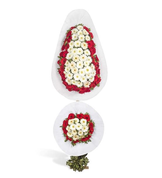 Tatlı Düşler Kırmızı Beyaz Gerbera Kutlama Çelengi