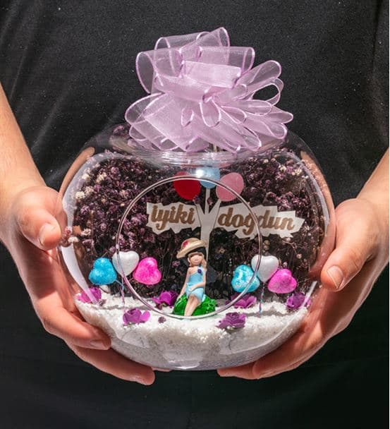 Teraryum İyi Ki Doğdun Tabelalı Mor - hover