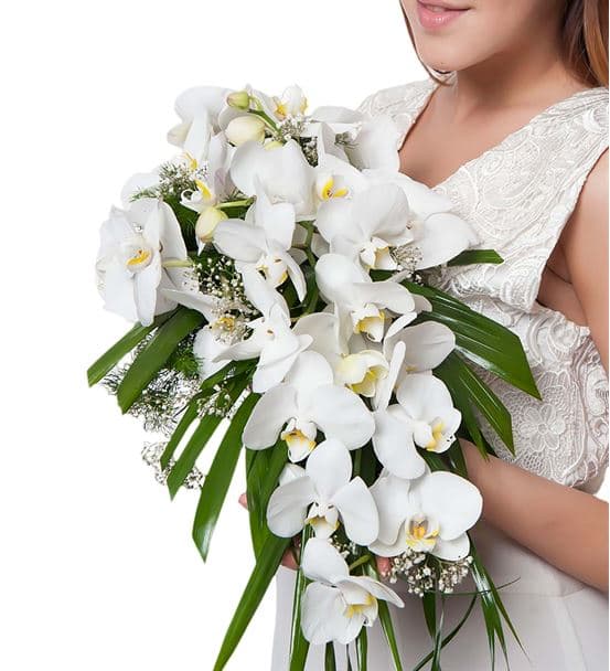 Zarafetin Simgesi Beyaz Orkide Gelin Buketi Çiçeği